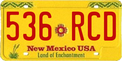 NM license plate 536RCD