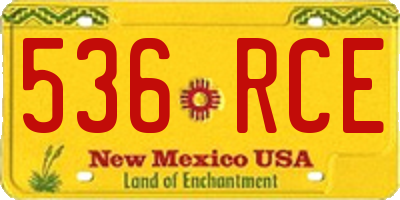 NM license plate 536RCE