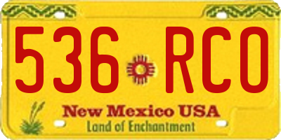 NM license plate 536RCO