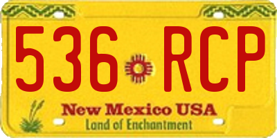 NM license plate 536RCP