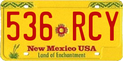 NM license plate 536RCY