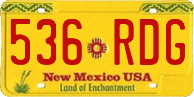 NM license plate 536RDG