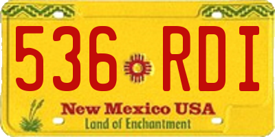 NM license plate 536RDI