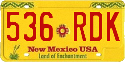 NM license plate 536RDK