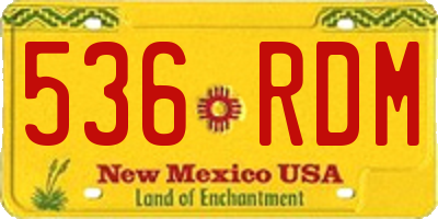 NM license plate 536RDM