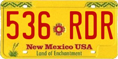 NM license plate 536RDR