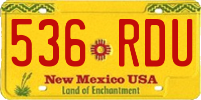 NM license plate 536RDU
