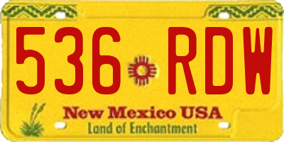 NM license plate 536RDW