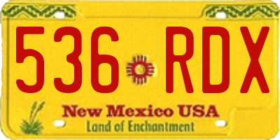 NM license plate 536RDX
