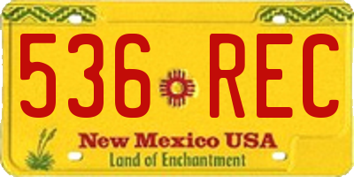 NM license plate 536REC