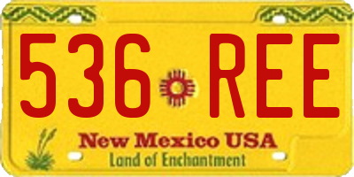 NM license plate 536REE