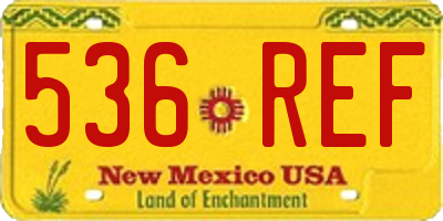 NM license plate 536REF