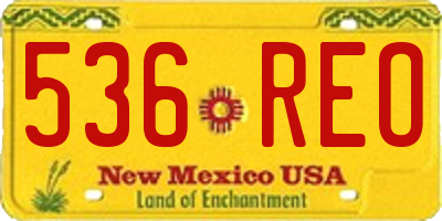 NM license plate 536REO