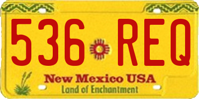 NM license plate 536REQ