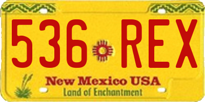NM license plate 536REX