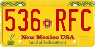 NM license plate 536RFC