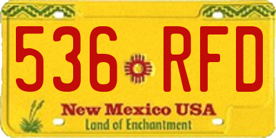 NM license plate 536RFD