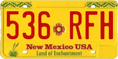NM license plate 536RFH