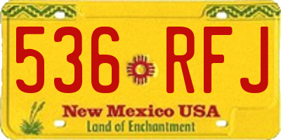 NM license plate 536RFJ