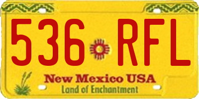 NM license plate 536RFL