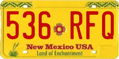 NM license plate 536RFQ