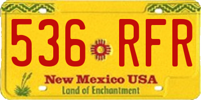 NM license plate 536RFR