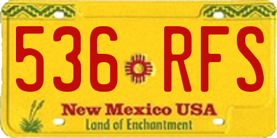 NM license plate 536RFS