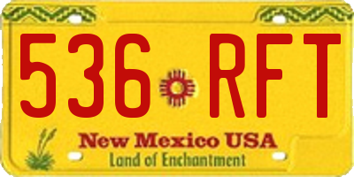 NM license plate 536RFT
