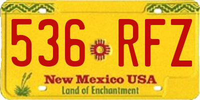 NM license plate 536RFZ