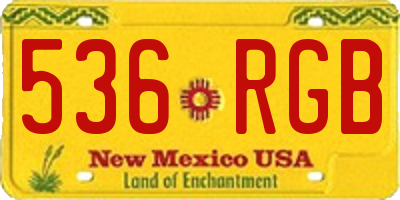NM license plate 536RGB