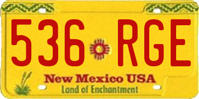 NM license plate 536RGE