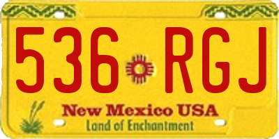 NM license plate 536RGJ