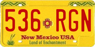 NM license plate 536RGN