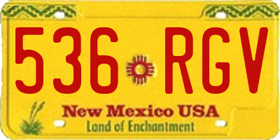 NM license plate 536RGV