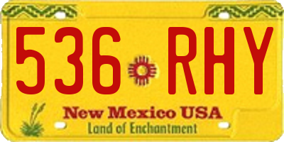 NM license plate 536RHY