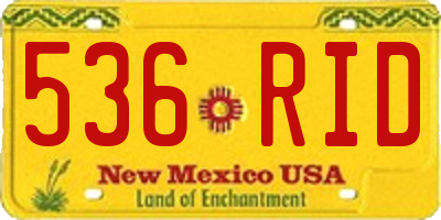NM license plate 536RID