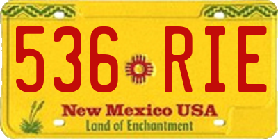NM license plate 536RIE