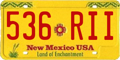 NM license plate 536RII