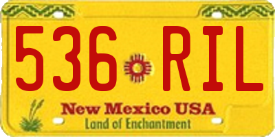 NM license plate 536RIL