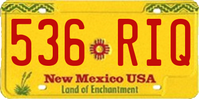 NM license plate 536RIQ