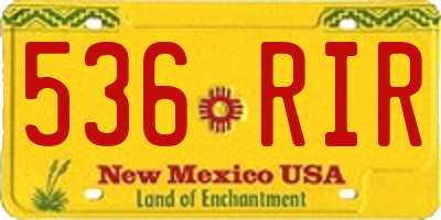 NM license plate 536RIR