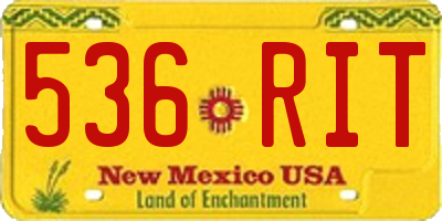NM license plate 536RIT