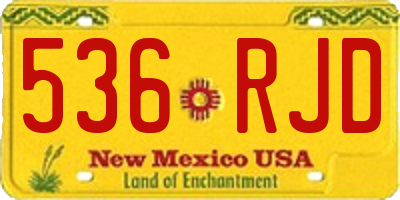 NM license plate 536RJD
