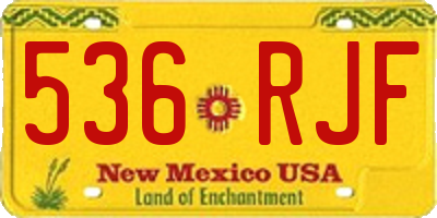 NM license plate 536RJF
