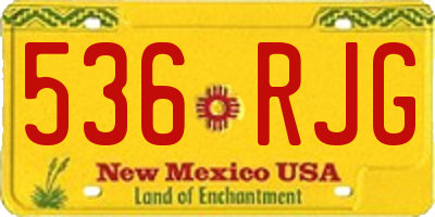 NM license plate 536RJG