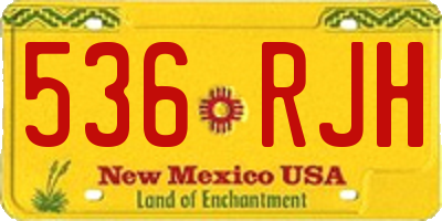 NM license plate 536RJH