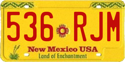 NM license plate 536RJM