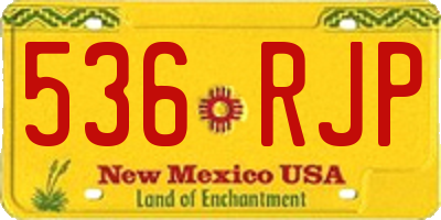 NM license plate 536RJP