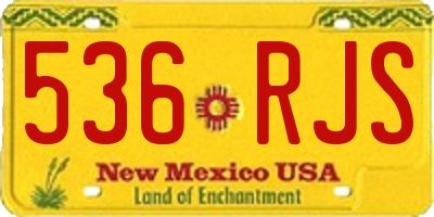 NM license plate 536RJS