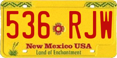 NM license plate 536RJW